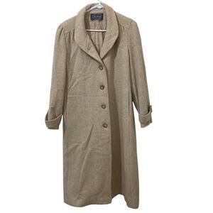 Vintage Ms Freddi Classic Beige Wool Blend Peacoat Winter Coat Minimalist